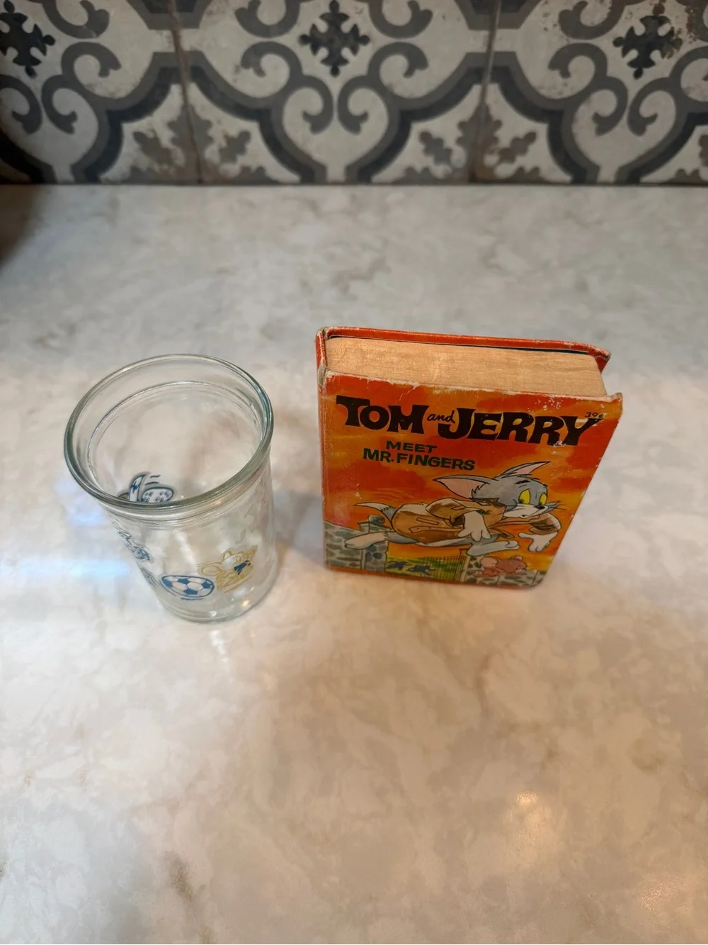 VIntage 1967 Tom and Jerry Book AND Welch’s Jelly Jar Glass